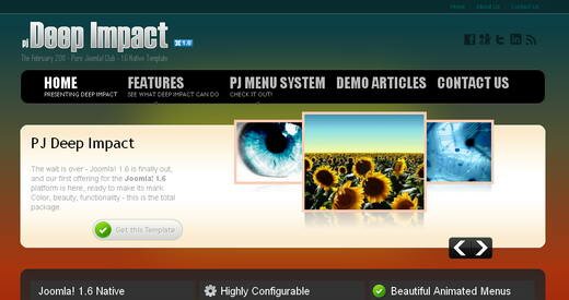 PJ Deep Impact - Шаблон для Joomla 1.6 от PureJoomla