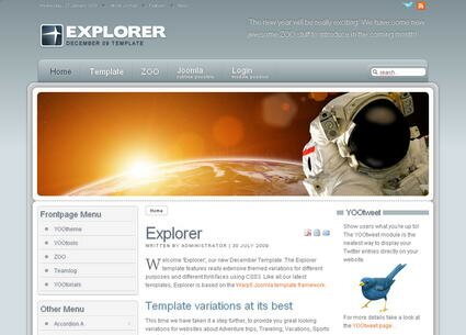 Explorer v5.5.8 - Обновлённый шаблон Joomla! от YOOtheme